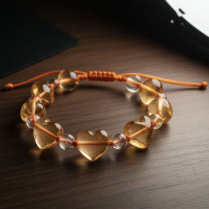 AmourGlow Heart Amber Crystal Bracelet